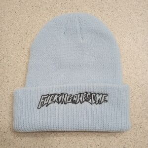 F*cking Awesome Super Soft Knit Embroidered Beanie Cap Hat - Blue / Black New